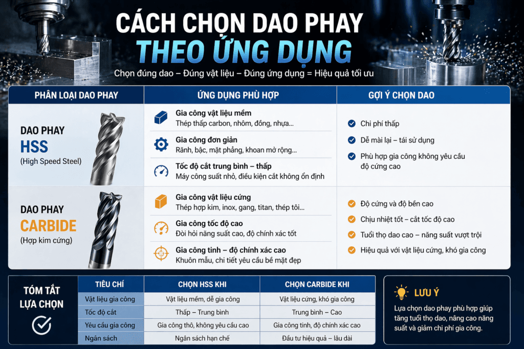 Cách chọn dao phay theo ứng dụng chuẩn CNC 1 Cách chọn dao phay theo ứng dụng