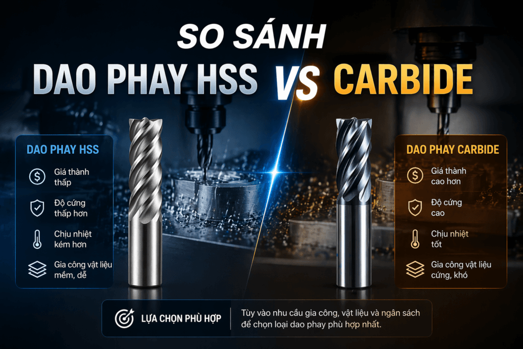 Dao phay HSS vs carbide – nên chọn loại nào? 1 Dao phay HSS vs carbide