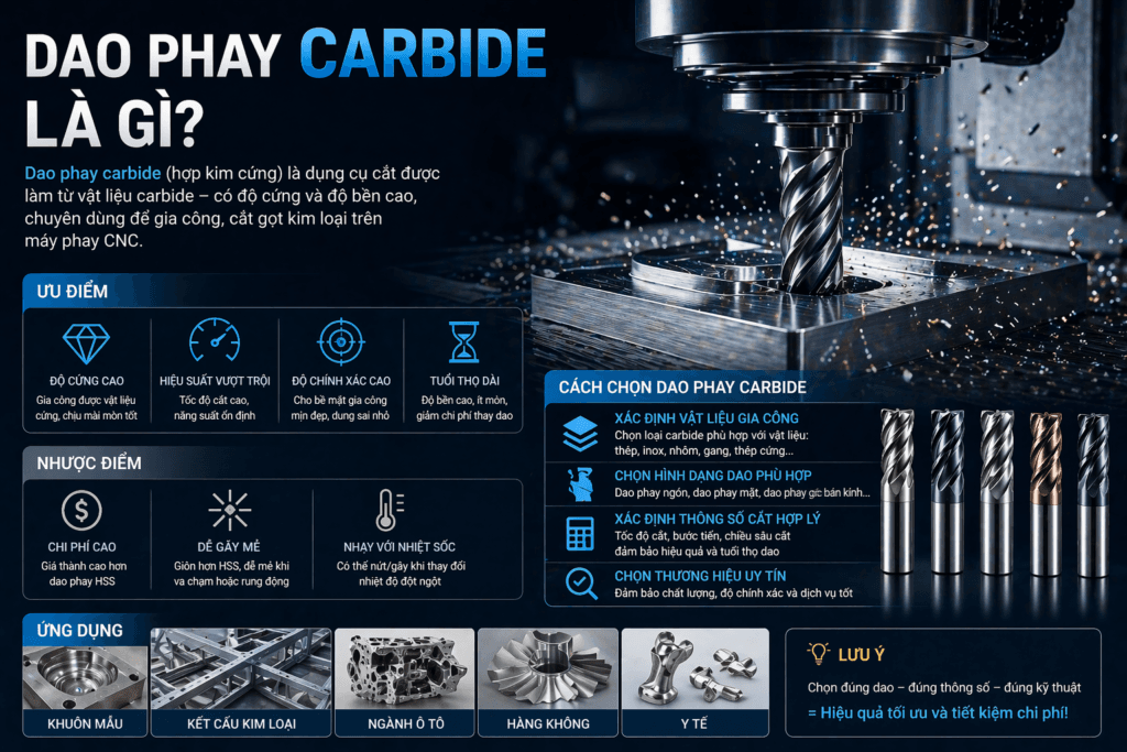 Dao phay carbide là gì Ưu nhược điểm & cách chọn
