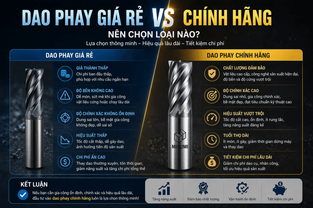 Dao phay giá rẻ vs chính hãng – nên chọn loại nào? 1 Dao phay giá rẻ vs chính hãng – nên chọn loại nào