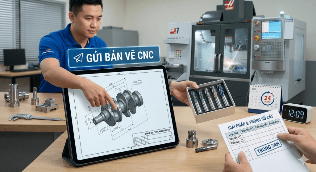 Gửi bản vẽ CNC – nhận giải pháp dao & thông số trong 24h 1 Gửi bản vẽ CNC – nhận giải pháp dao & thông số trong 24h